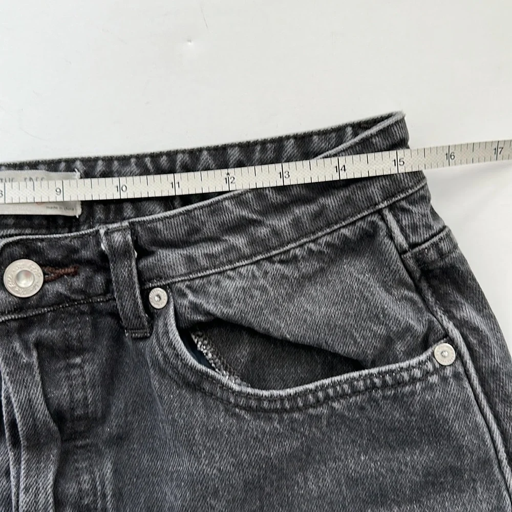 Free People We the Free Black Denim Jean Mini Skirt Size 30 Cotton